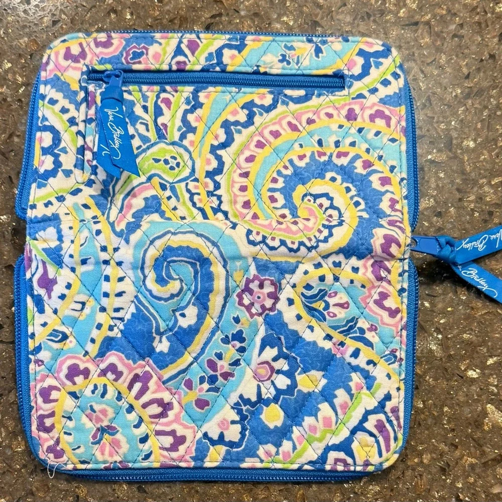 Vera Bradley Quilted Blue Capri Wallet in Blue, Yellow & Purple - Picture 4 of 6